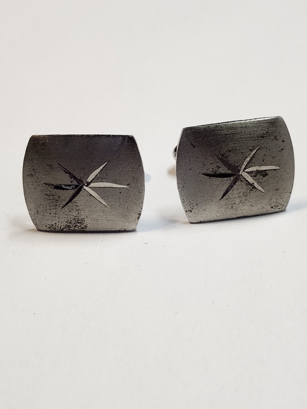 Sterling Silver Mr X Mid Century Vintage Men's Starburst Cufflinks